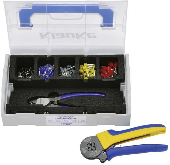Klauke LBOXXMINIK3014K Assortiment d'embouts simples partiellement isolé noir, bleu, gris, jaune, rouge 1 set-1