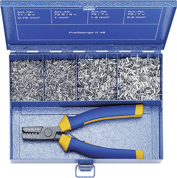 Klauke SK30B Assortiment d'embouts simples 0.75 mm², 1 mm², 1.5 mm², 2.5 mm² non isolé argent 4001 parties
