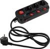 Bloc multiprise avec interrupteur Heitronic 45192 x3 noir contact de protection 1 pc(s)