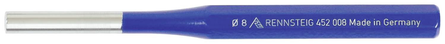 Un stylo bleu portant l'inscription '10 Ø A, RENNSTIEG 452 008 Made in Germany', probablement un outil spécialisé.