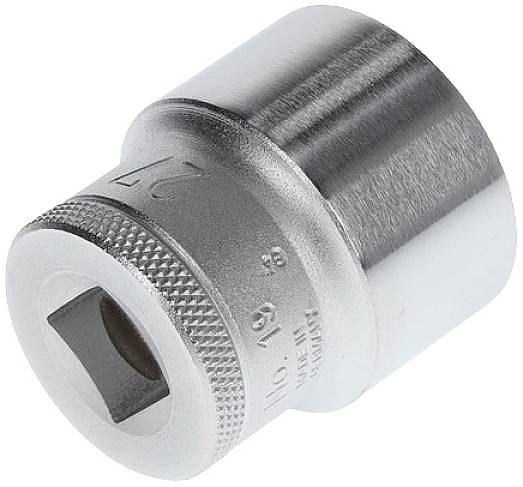 Douille hexagonale métallique, en acier inoxydable, pour clé à molette ; utilisée pour la fixation des écrous et des vis.
