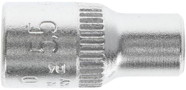 Douille en métal, taille 5,5 mm, avec bord strié pour une meilleure prise en main.