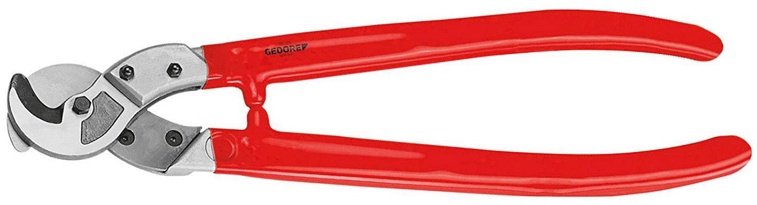Pince coupante rouge pour câbles, avec des lames courbes et des poignées antidérapantes, adaptée pour la coupe précise de câbles et de fils.