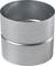 Adaptateur de tuyau métallique en acier galvanisé, forme cylindrique, lisse, adapté aux systèmes de ventilation.