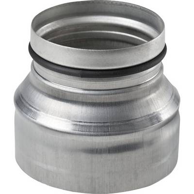 Adaptateur métallique au design cylindrique nervuré, avec un joint en caoutchouc en partie supérieure. Utilisé pour les raccordements ou connexions de tuyauterie.