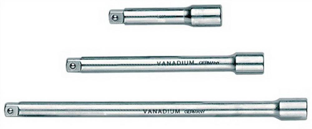 Trois prolongations de clou de serrure en argent de différentes longueurs, en acier portant l'inscription 'VANADIUM GERMANY'.