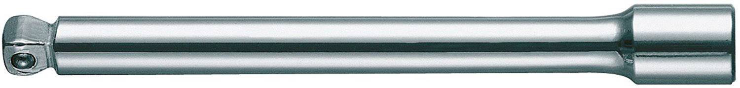 Rallonge de clé à cliquet en métal argenté, cylindrique avec une extrémité carrée pour la fixation d'accessoires.