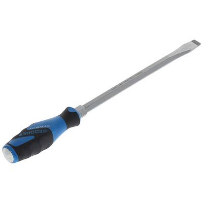 Tournevis à tête plate avec manche bleu et noir, adapté pour les vis à fente.