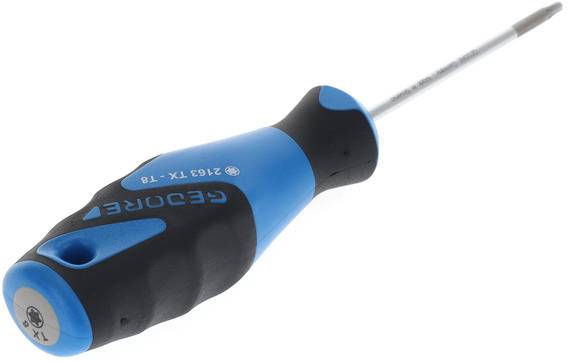 Tournevis cruciforme avec poignée ergonomique bleu-noir, tige métallique étroite, idéal pour les travaux de précision.