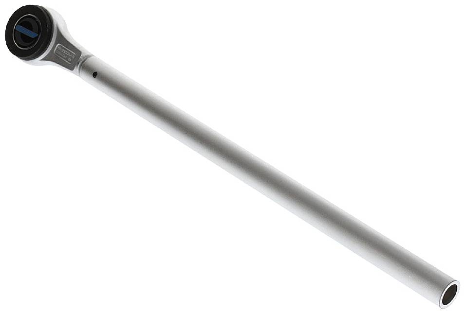 Une tige de rallonge en argent avec une articulation rotative à son extrémité, probablement destinée à des applications mécaniques ou techniques.