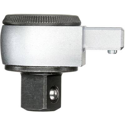 Adaptateur en métal avec raccord carré pour clé à douille, vis latérale de fixation.