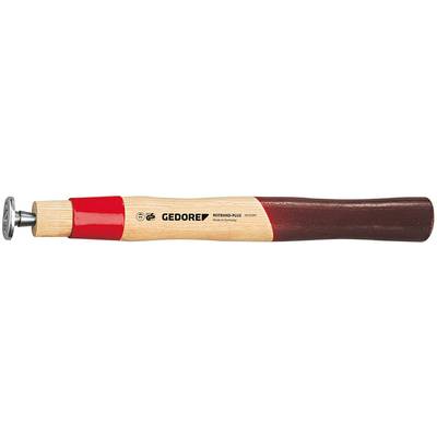 Poignée en bois d'un outil GEDORE avec anneau rouge et embout métallique, adapté aux travaux artisanaux.
