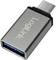 Un adaptateur USB-C argenté portant l'inscription 'Logilink', permettant de convertir une fiche USB-A en USB-C.