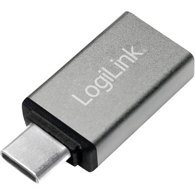 Un adaptateur USB-C de LogiLink en couleur argent, adapté pour connecter des appareils avec différents ports USB.