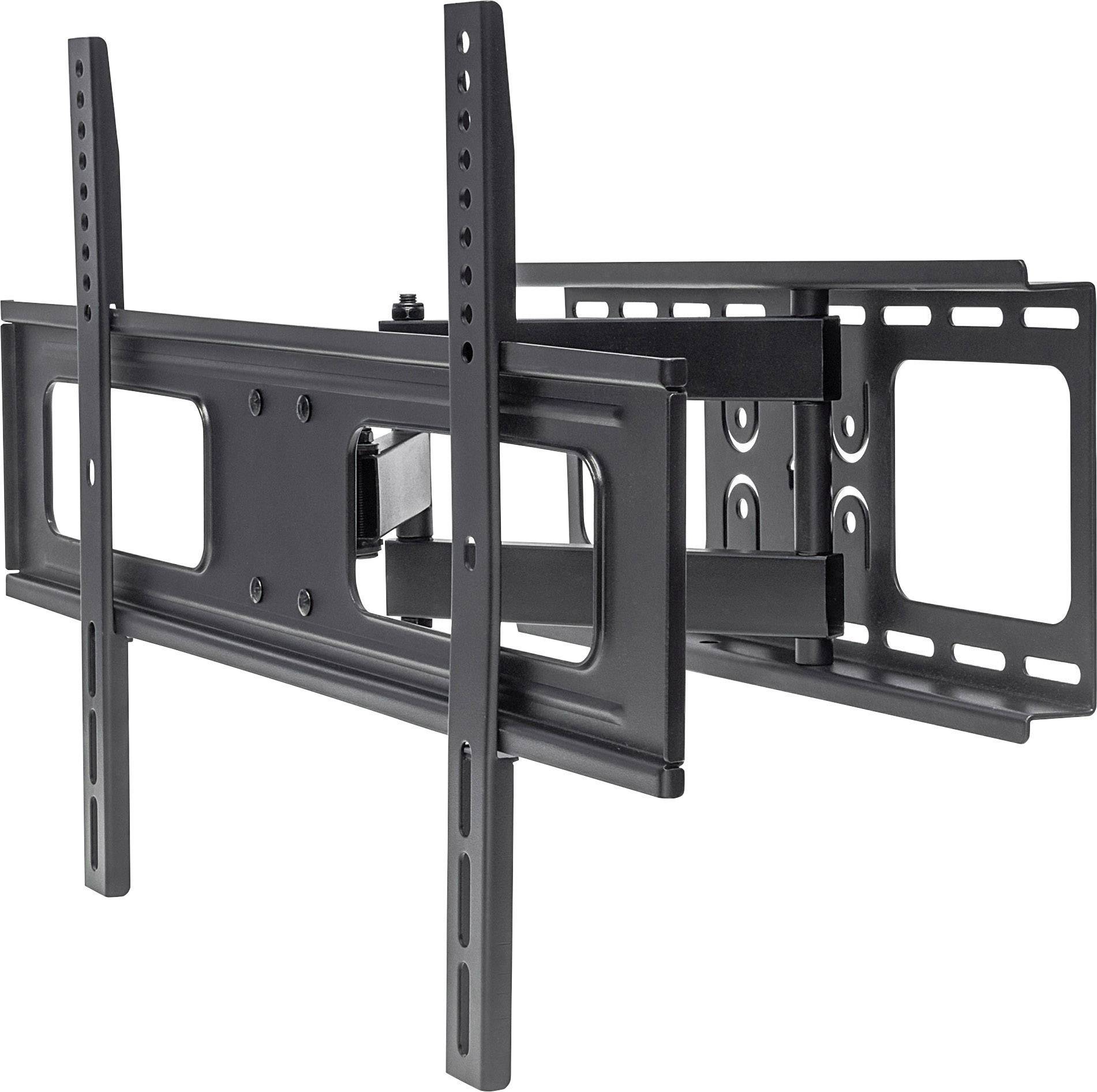 Support mural en métal pour grands téléviseurs, adapté pour un positionnement flexible et un angle de vue ajustable.