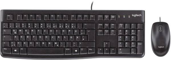 Logitech MK120 USB Kit souris + clavier protégé contre les infiltrations d'eau anglais britannique, QWERTY noir