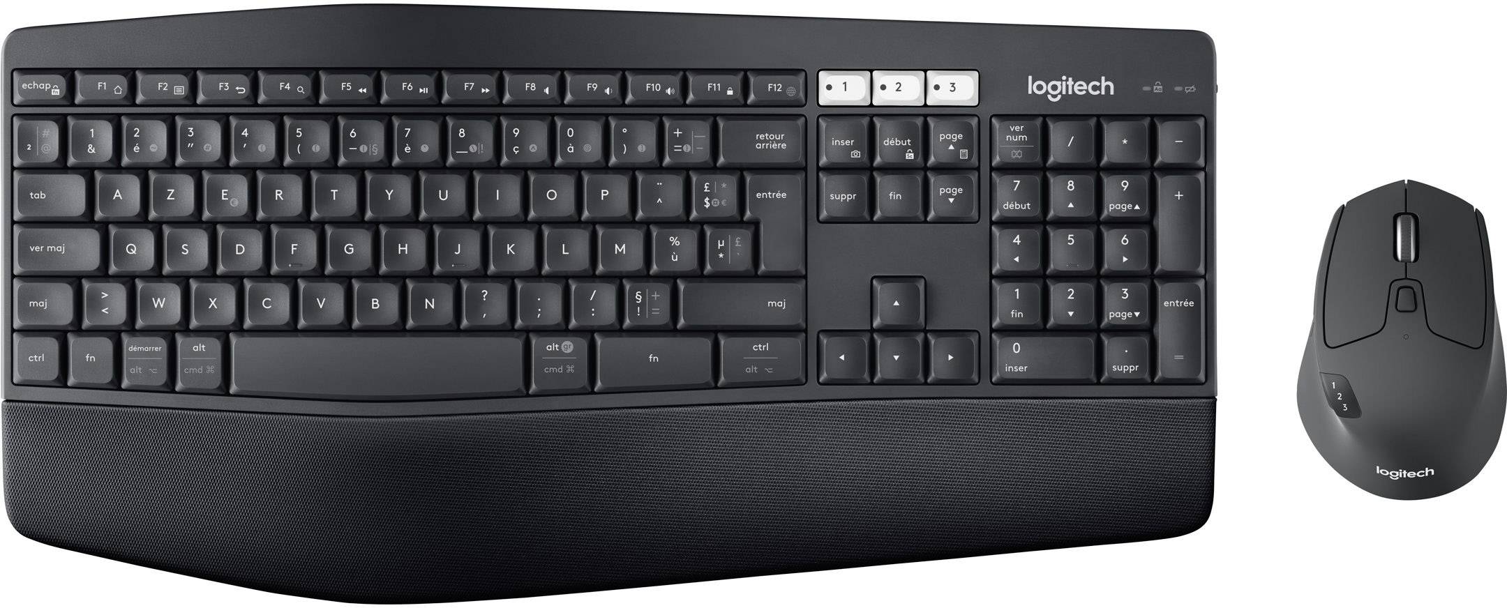 Logitech MK850 PERFORMANCE Bluetooth Kit souris + clavier ergonomique anglais britannique, QWERTY noir-0