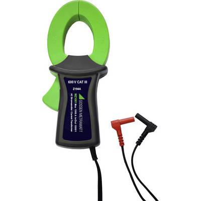 Une pince multimètre verte et noire avec cordons de mesure, adaptée pour 600 V CAT III.