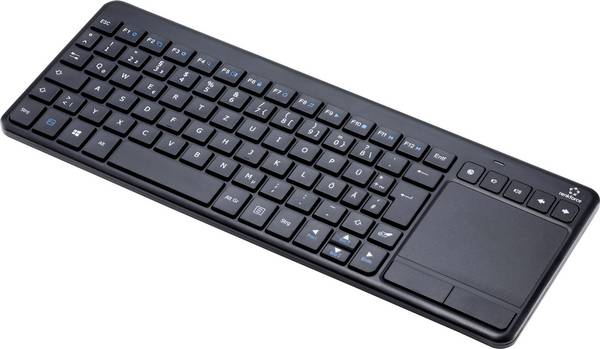 Renkforce MT-1006 radio Clavier, Pavé tactile allemand, QWERTZ noir pavé tactile intégré, boutons de souris, touches multimédia