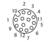 Cercle avec douze chiffres sur le pourtour et quinze points à l'intérieur pour représenter des connexions de réseau ou des circuits électroniques.