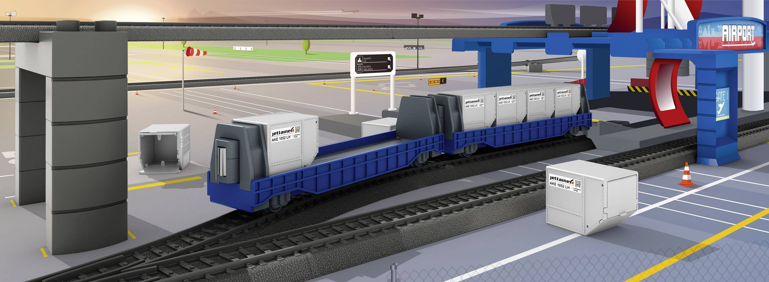 Märklin World 44117 H0 Coffret de 2 wagons Airport Jettainer-1