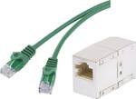 Extension réseau U/UTP CAT5e de Basetech (câble + couplage) 10.00 m vert