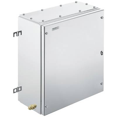 Armoire métallique avec raccordement câblé cylindrique en partie inférieure. Adaptée aux applications industrielles et à la protection des composants électriques.