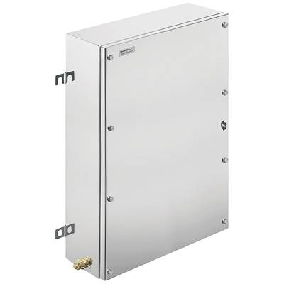 Armoire électrique métallique à surface lisse et vis de fixation sur les côtés, adaptée pour une utilisation industrielle.