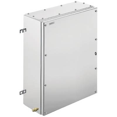 Boîtier métallique avec plusieurs vis sur les côtés. Un petit connecteur se trouve en bas. Le design est sobre et fonctionnel.