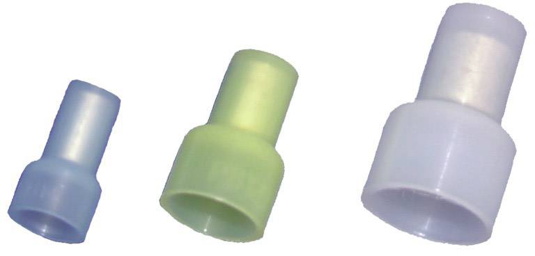 Trois adaptateurs en plastique de différentes couleurs et tailles, disposés côte à côte.