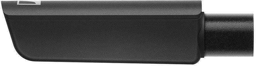 Appareil noir, rectangulaire avec des bords arrondis, probablement une caméra ou un capteur, monté sur un support cylindrique.