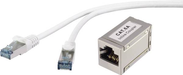 Renkforce RF-3829260 RJ45 Câble réseau, câble patch CAT 6a S/FTP 15.00 m gris avec cliquet d'encastrement, ignifuge 1 pc(s)