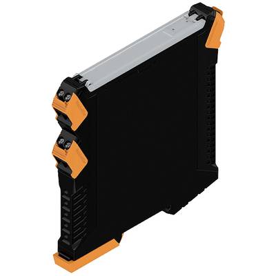 Module électronique noir et orange, design élancé. Utilisé pour des applications industrielles dans le domaine de l'automatisation.