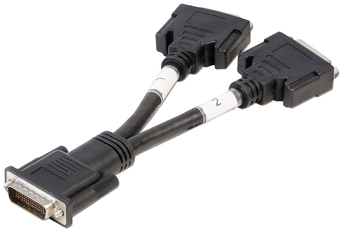 Câble répartiteur de 15 cm Prise CY DMS-59 mâle vers prise femelle DVI 24+5 et prise femelle VGA RG 15 broches 