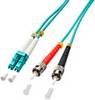 LINDY 46380 fibre optique FO Câble de raccordement [2x LC - 2x ST] 50/125 µ Multimode OM3 1.00 m
