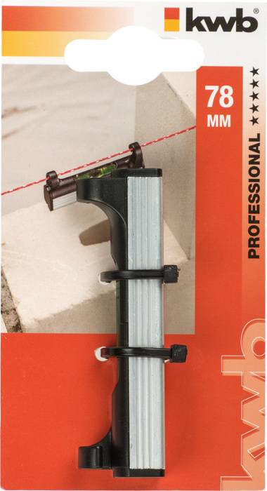 Un embout d'outil laser de la marque 'kwb' pour une coupe précise, sur un emballage portant l'inscription '78 mm PROFESSIONNEL'.