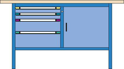 Thur-Metall 64815333_1296 Établi (l x H x P) 1500 x 845 x 700 mm-0