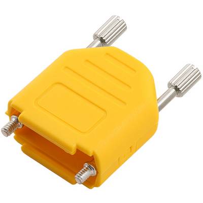 Fiche de câble jaune avec deux vis en argent pour la fixation.