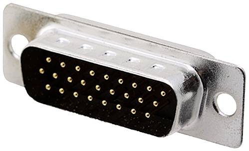 Connecteur D-Sub métallique à 25 broches, couramment utilisé pour les connexions de communication série dans les dispositifs électroniques.