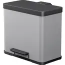 Hailo öko duo plus L 6302200 Poubelle 26 l Tôle d'acier (L x l x H) 470 x 470 x 430 mm gris clair mécanisme à pédale 1 p