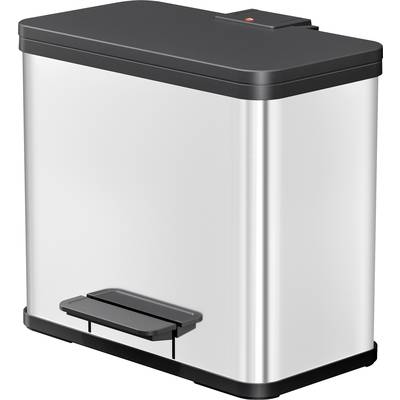 Poubelle en métal avec pédale et couvercle noir, adaptée à la cuisine ou au bureau.