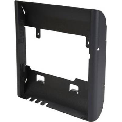 Boîtier rectangulaire en plastique noir pour montage mural avec ouverture rectangulaire et supports, adapté pour l'installation d'équipements électroniques.
