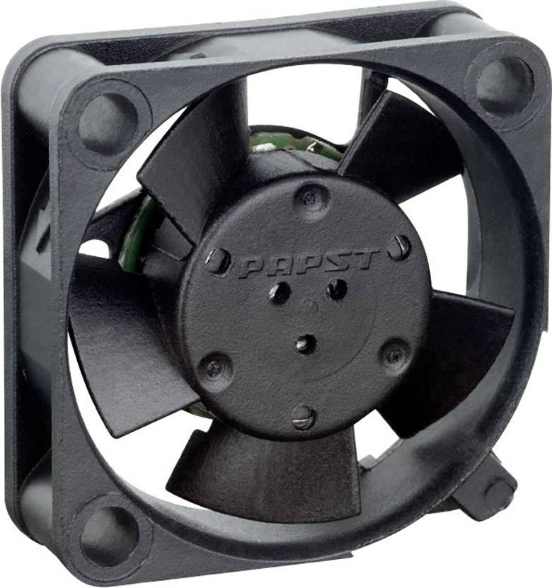 Petit ventilateur noir à cinq pales, monté dans un cadre rectangulaire, utilisé pour le refroidissement dans les appareils électroniques.
