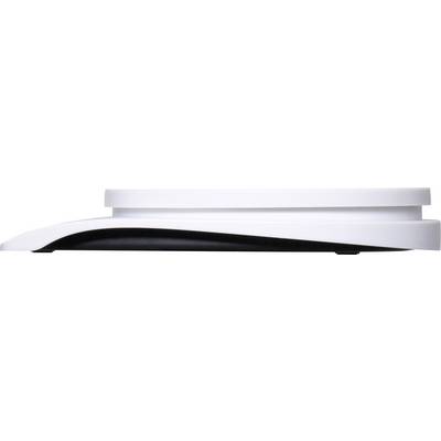 Un composant d'appareil plat, rond et blanc au design élégant et incurvé. Il pourrait s'agir d'un haut-parleur ou d'un appareil électronique.