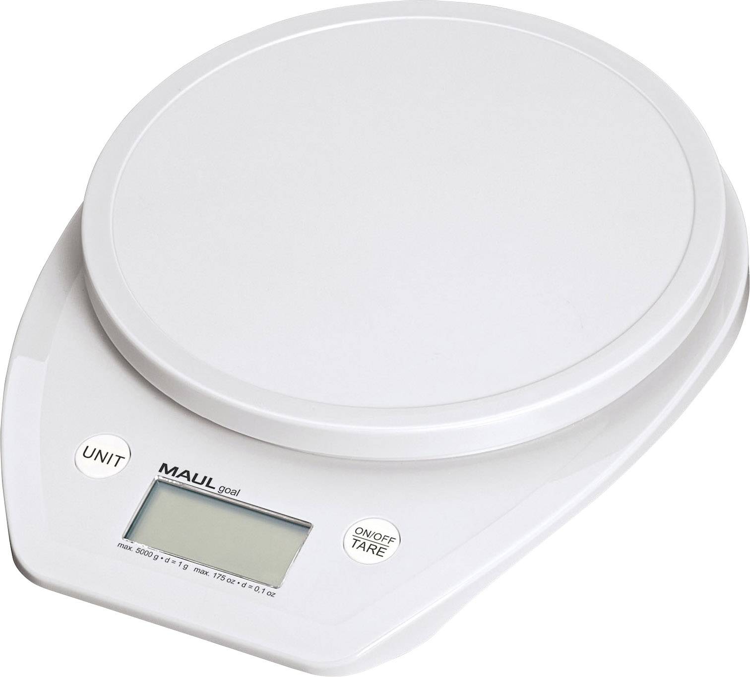 Maul 1646002 Pèse-lettre 1646002 Plage de pesée (max.) 5000 g Lisibilité 1 g à pile(s) blanc