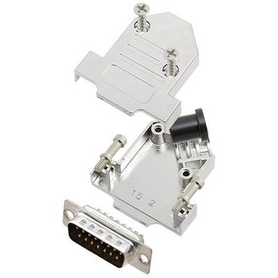 TRU COMPONENTS TCD45NT15MDMPK 7709076 Kit embase SUB-D mâle 45 ° Nombre de pôles: 15 fût à souder 1 pc(s)-0