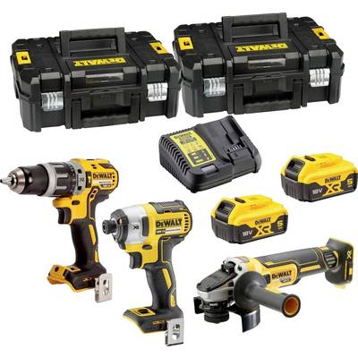 DEWALT DCK384P2T-QW DCK384P2T-QW Jeu d'outils Perceuse-visseuse à percussion sans fil, Clé à chocs sans fil, Meuleuse d'-0