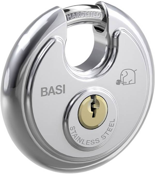 Basi 6100-7001-704 Cadenas 70 mm fermeture universelle 704  argent avec serrure à clé
