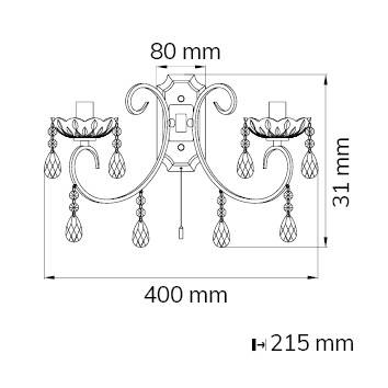 WOFI Arizona 4225.02.01.0000 Applique E14 80 W LED chrome-2