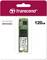 Transcend M.2 SSD 820S, 120 Go, SATA III 6 Gb/s dans un emballage rouge, lecteur de stockage visible.